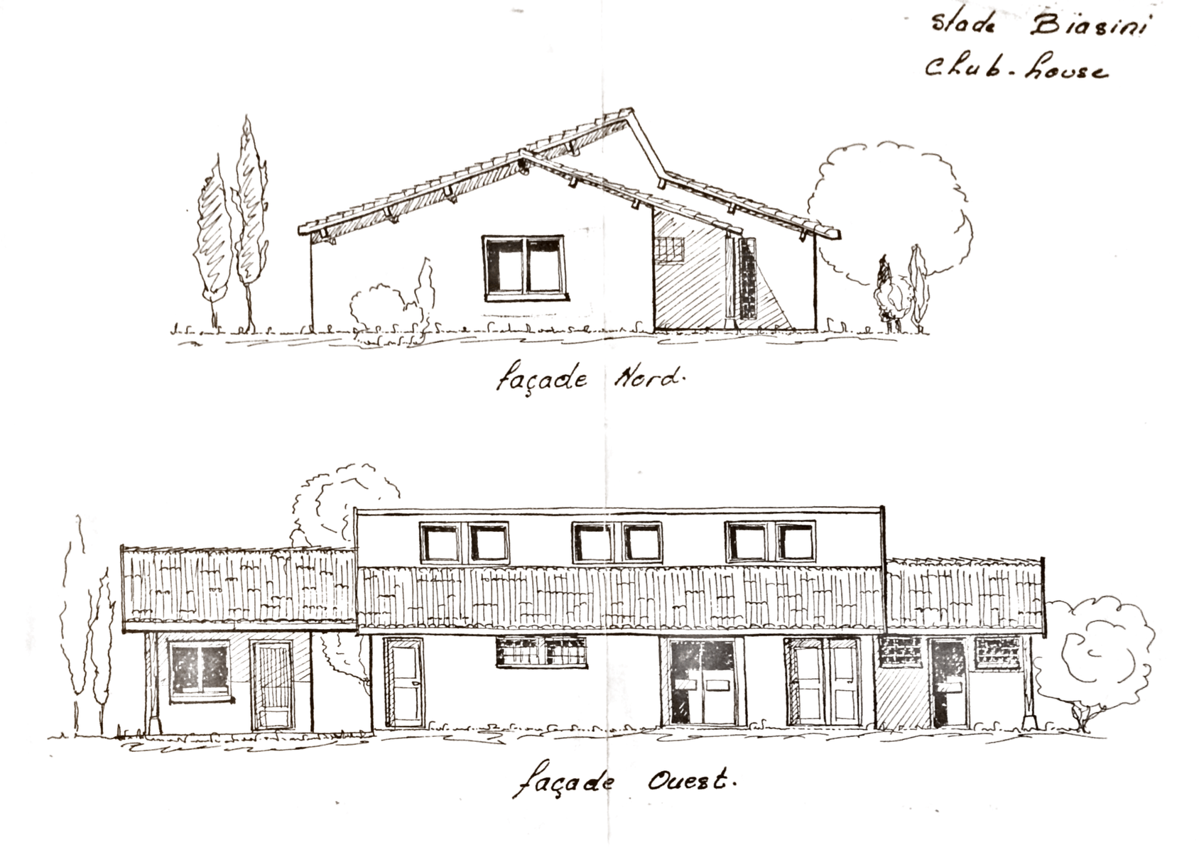 Plan Club House 1987 - Tennis Club de Pierre Bénite